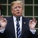 President Donald Trump delivers a statement in the Rose Garden of the White House, Wednesday, May 22, 2019, in Washington. (AP Photo/Evan Vucci)